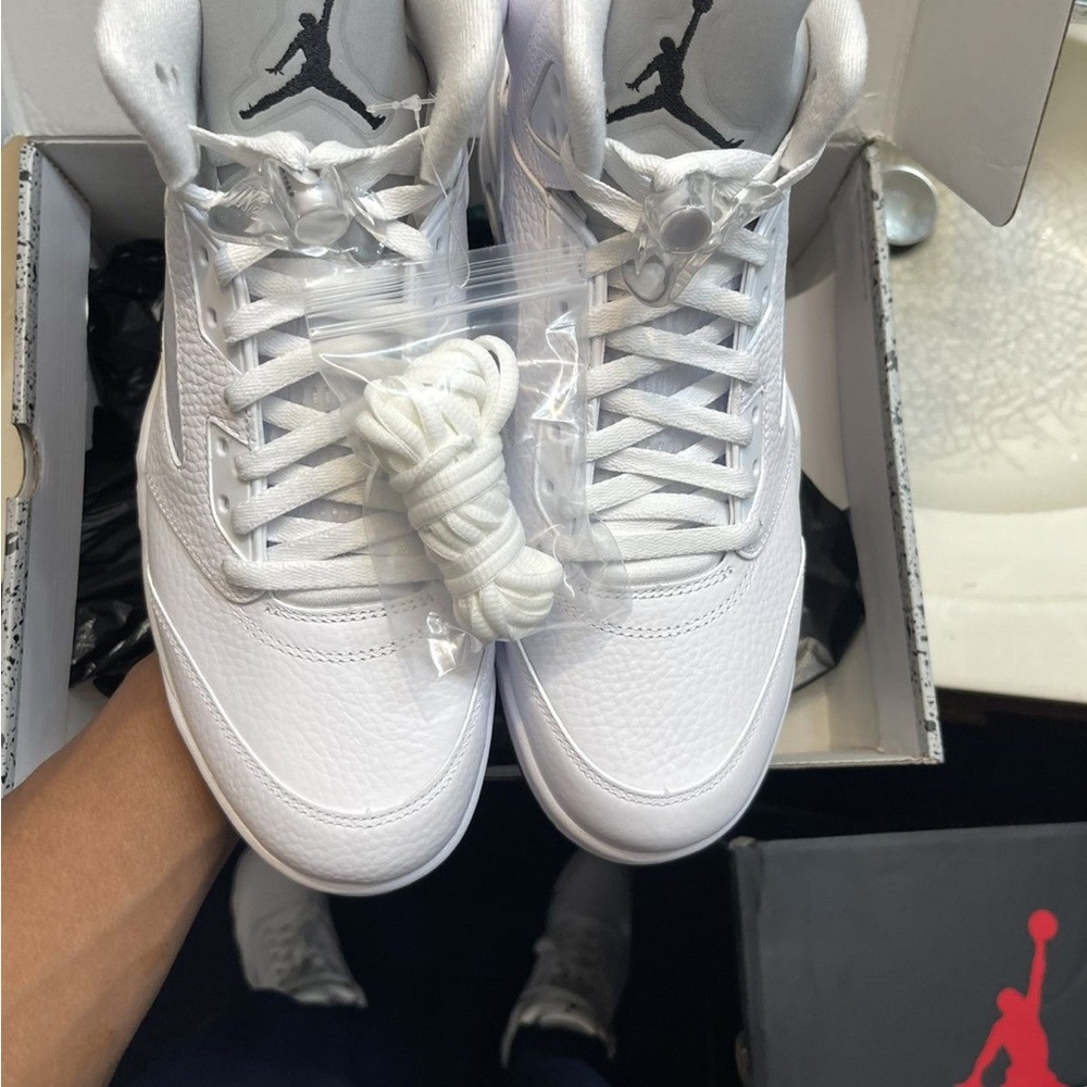 Nike Air Jordan White Leather High-Top Sneakers